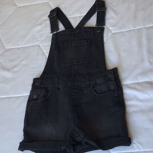 Girls Black Overalls
